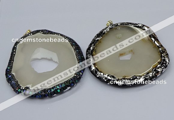 CGP3092 65*75mm - 75*85mm freeform druzy agate pendants