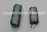 CGP3101 15*45mm - 15*55mm rectangle druzy agate pendants