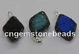 CGP3103 25*40mm diamond druzy agate pendants wholesale