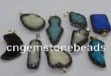 CGP3110 20*30mm - 30*45mm freeform druzy agate pendants