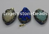 CGP3112 30*45mm arrowhead druzy agate pendants wholesale