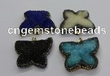 CGP3114 40*45mm butterfly druzy agate pendants wholesale