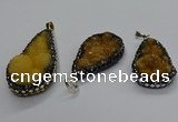 CGP3115 18*30mm - 22*40mm flat teardrop druzy agate pendants