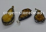 CGP3116 25*45mm - 30*50mm flat teardrop druzy agate pendants