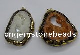 CGP3118 45*65mm - 55*70mm freeform druzy agate pendants