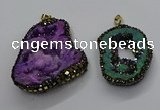 CGP3119 30*45mm - 40*55mm freeform druzy agate pendants