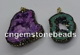 CGP3120 45*65mm - 55*70mm freeform druzy agate pendants