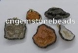 CGP3121 30*40mm - 40*50mm freeform druzy agate pendants