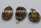 CGP3127 30*50mm - 35*55mm freeform druzy agate pendants