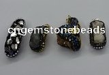 CGP3129 20*40mm - 25*45mm freeform druzy agate pendants