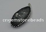 CGP3130 25*50mm - 25*55mm oval druzy agate pendants wholesale