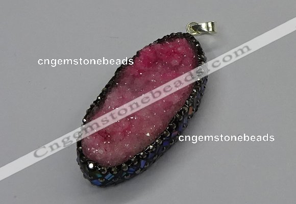 CGP3131 25*50mm - 25*55mm oval druzy agate pendants wholesale