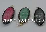 CGP3133 25*50mm - 25*55mm oval druzy agate pendants wholesale