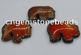 CGP3171 50*55mm elephant agate gemstone pendants wholesale