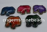 CGP3176 50*55mm elephant agate gemstone pendants wholesale