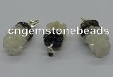 CGP3183 15*20mm - 15*35mm nuggets plated druzy quartz pendants