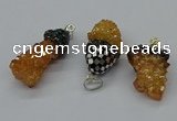 CGP3188 15*20mm - 15*35mm nuggets plated druzy quartz pendants