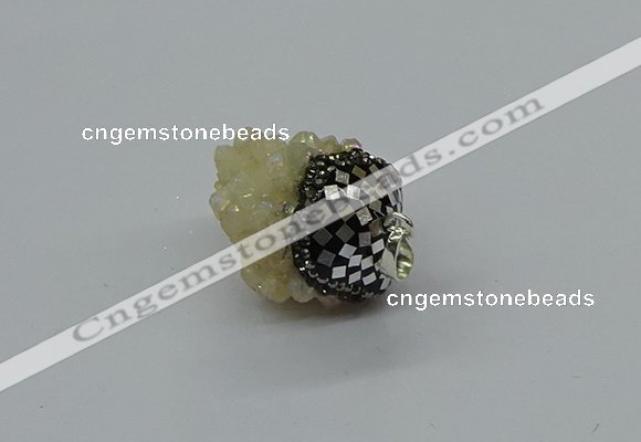 CGP3190 20*30mm - 25*40mm nuggets plated druzy quartz pendants