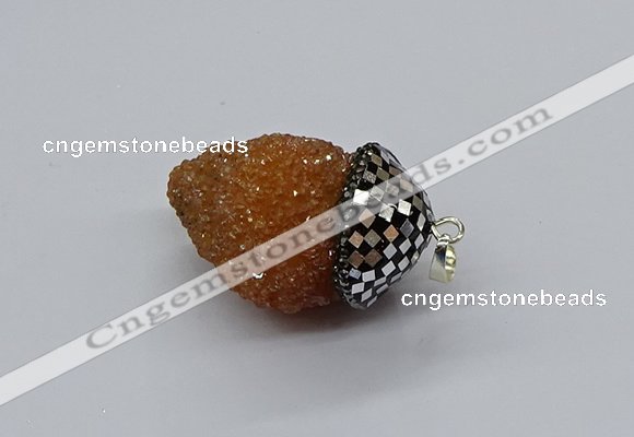 CGP3195 20*30mm - 25*40mm nuggets plated druzy quartz pendants