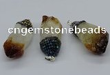 CGP3208 25*45mm - 28*50mm nuggets citrine gemstone pendants