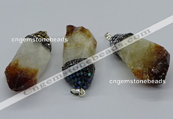 CGP3208 25*45mm - 28*50mm nuggets citrine gemstone pendants