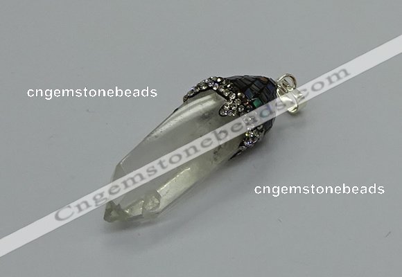 CGP3217 12*55mm - 15*45mm sticks white crystal pendants