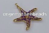 CGP3232 55*58mm starfish druzy agate pendants wholesale
