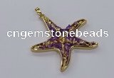 CGP3232 55*58mm starfish druzy agate pendants wholesale