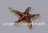 CGP3233 55*58mm starfish druzy agate pendants wholesale