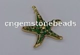 CGP3235 55*58mm starfish druzy agate pendants wholesale