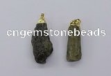 CGP3268 15*40mm - 20*55mm nuggets green kyanite pendants