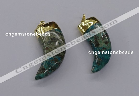 CGP3275 20*50mm - 22*55mm horn ocean agate pendants