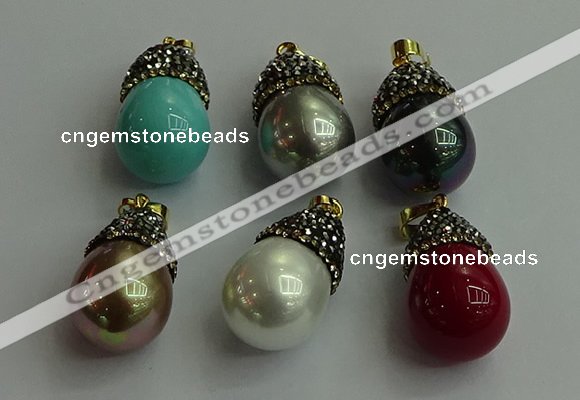 CGP329 15*25mm - 15*30mm teardrop pearl shell pendants wholesale