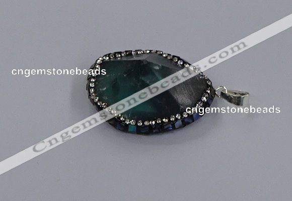 CGP3292 25*30mm - 30*35mm faceted freeform fluorite pendants