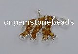 CGP3346 35*60mm elephant druzy agate pendants wholesale
