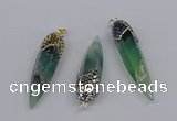 CGP3358 15*50mm - 16*65mm sticks fluorite gemstone pendants