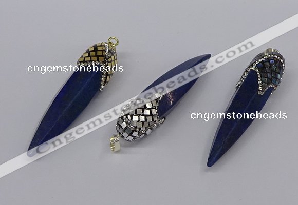CGP3363 15*50mm - 16*65mm sticks lapis lazuli gemstone pendants