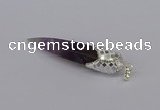 CGP3365 15*50mm - 16*65mm sticks amethyst gemstone pendants