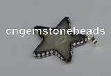 CGP3376 45*45mm star druzy agate pendants wholesale