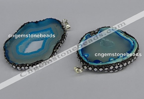 CGP3396 45*50mm - 45*60mm freeform druzy agate pendants