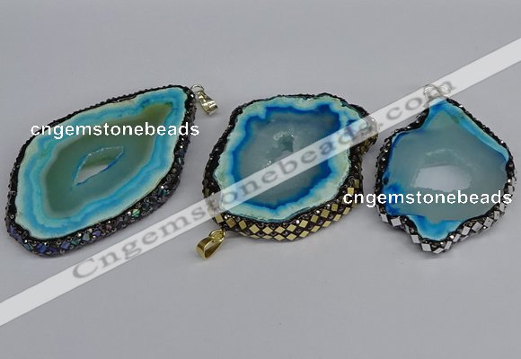 CGP3399 45*50mm - 45*60mm freeform druzy agate pendants