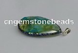 CGP3402 30*40mm - 30*45mm faceted flat teardrop agate pendants