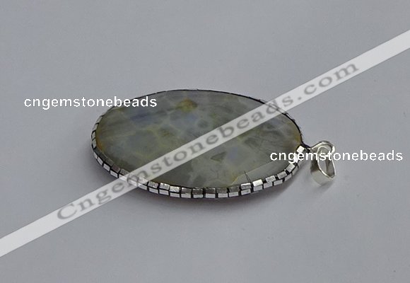 CGP3410 35*50mm faceted oval agate pendants wholesale