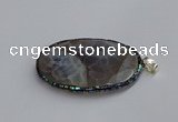 CGP3412 35*50mm faceted oval agate pendants wholesale