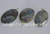 CGP3413 35*50mm faceted oval agate pendants wholesale