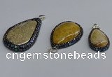 CGP3415 22*35mm - 35*50mm flat teardrop fossil coral pendants