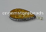 CGP3416 30*50mm - 35*55mm flat teardrop fossil coral pendants