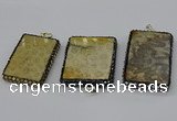 CGP3423 35*60mm - 40*50mm rectangle fossil coral pendants