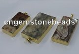 CGP3427 25*45mm - 30*55mm rectangle crazy lace agate pendants