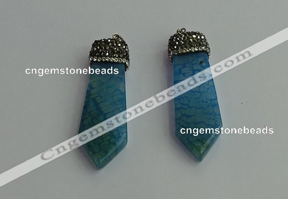 CGP343 12*50mm - 15*55mm arrowhead agate pendants wholesale